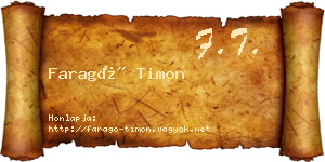 Faragó Timon névjegykártya