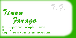 timon farago business card